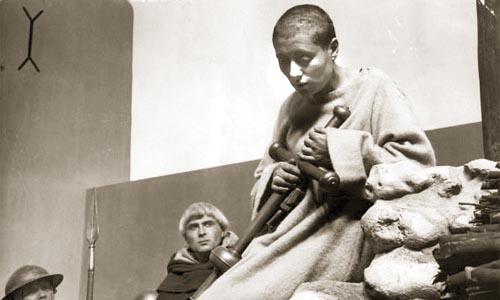 Maria Falconetti as Joan of Arc before she is burned at the cross in, "The Passion of Joan of Arc"