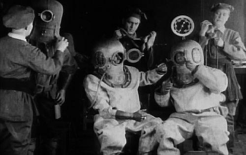 Captain Nemo prepares to lead the crew out to battle sharks in 20,000 Leagues Under the Sea.