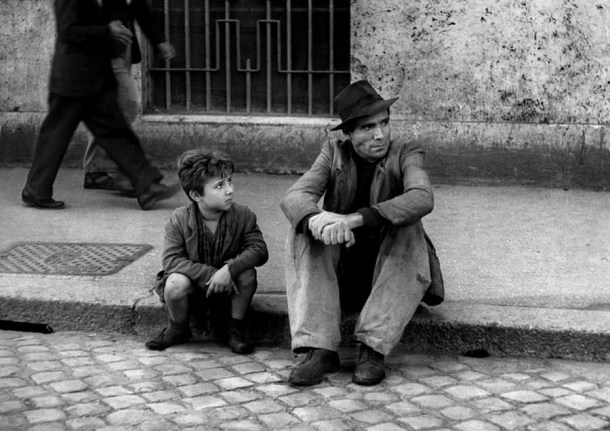 One of the many iconic scenes from "The Bicycle Thieves"