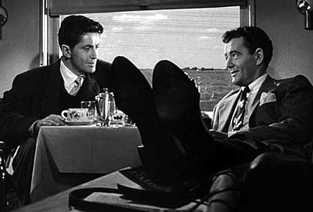 Robert Walker offers a "killer" proposition in "Strangers on a Train" Robert Walker offers a "killer" proposition in "Strangers on a Train"