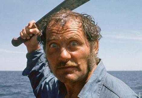 There once was a man named Quint, who saw a shark and said, "S**t!" He picked up a 'chete, and stood at the ready, and then he got gobbled and bit.
