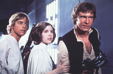 Mark Hamill, Carrie Fisher and Harrison Ford in "Star Wars: Episode IV"