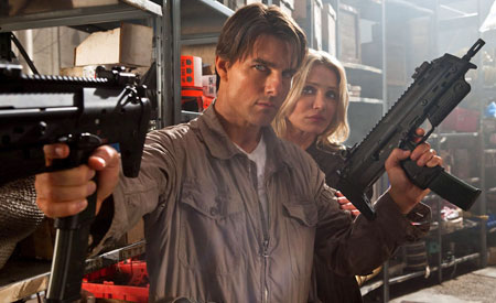 One of the many cartoonish action sequences.